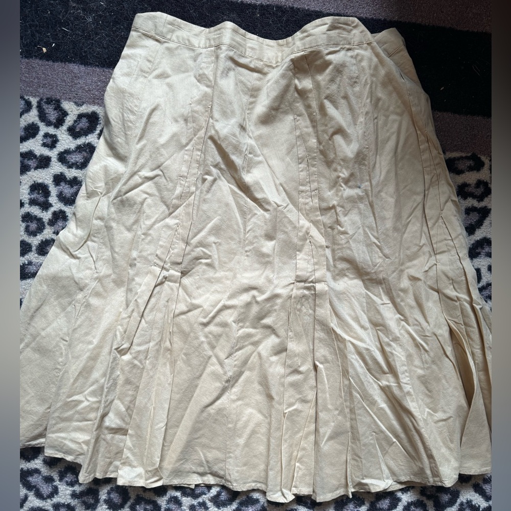 Unworn J.Jill pleated tan cotton skirt, 14